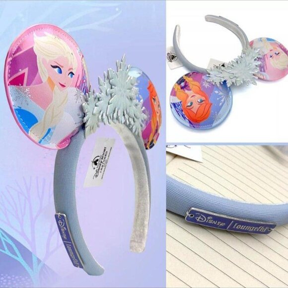 Loungefly Frozen Anna Elsa Minnie Mouse Ears Disney Parks Light-blue Snowflake